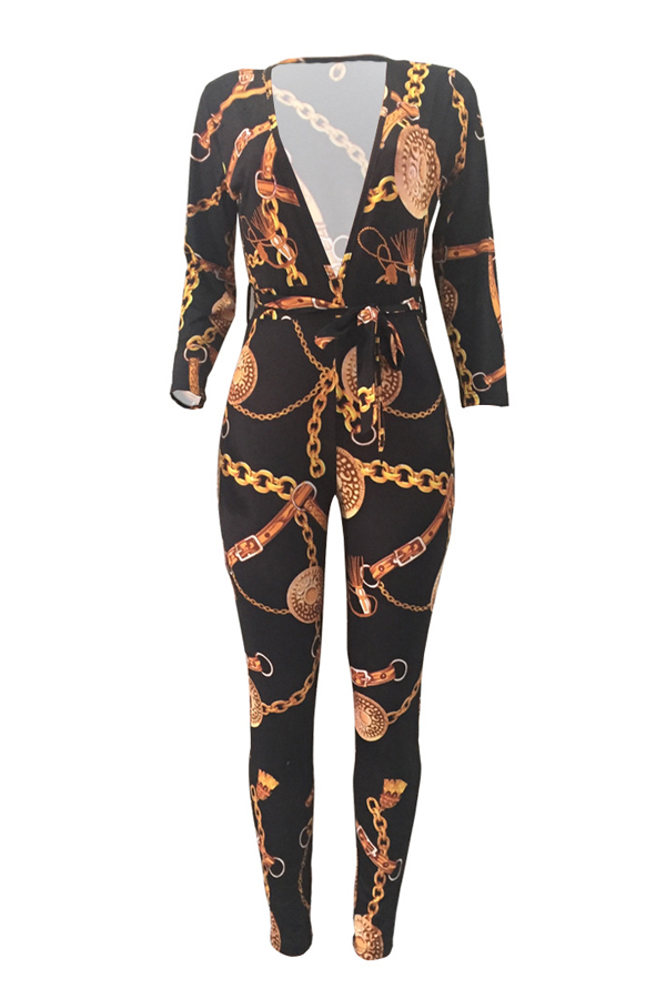  Polyester Print Regular Jumpsuits