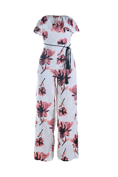  Qmilch Print Straight Jumpsuits