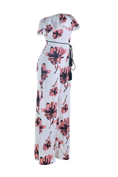  Qmilch Print Straight Jumpsuits