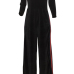  Sexy Bateau Neck Side Slit Black Velvet One-piece Jumpsuits(Without Choker)