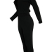  Sexy Deep V Neck Back Hollow-out Black Polyester One-piece Jumpsuits