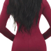  Sexy Deep V Neck Lace-up Hollow-out Wine Red Polyester One-piece Jumpsuits