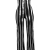  Sexy Dew Shoulder Striped Black-gold Polyester One-piece Jumpsuits