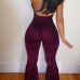  Sexy Halter Neck Backless Purple Polyester One-piece Jumpsuits