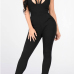  Sexy Halter Neck Hollow-out Black Polyester One-piece Jumpsuits