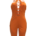  Sexy Hollow-out Orange Polyester One-piece Jumpsuits