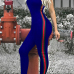  Sexy Patchwork Blue Polyester One-piece Jumpsuits