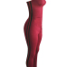  Sexy Patchwork Wine Red Polyester One-piece Jumpsuits