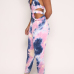  Sexy Printed Hollow-out Polyester One-piece Jumpsuits