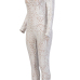  Sexy Printed See-Through White Polyester One-piece Jumpsuits(Without Lining)