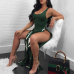  Sexy Side Split Green Polyester One-piece Jumpsuits