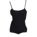  Sexy Spaghetti Strap Sleeveless Black Cotton One-piece Short Jumpsuit