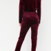  Stylish Dew Shoulder High Waist Red Velvet One-piece Jumpsuits