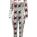  Stylish Printed Zipper Design Cotton Blends One-piece Skinny Jumpsuits