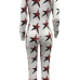  Stylish Printed Zipper Design Cotton Blends One-piece Skinny Jumpsuits