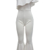  Trendy Dew Shoulder Falbala Design White Polyester One-piece Jumpsuits