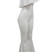  Trendy Dew Shoulder Falbala Design White Polyester One-piece Jumpsuits