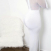  Trendy Round Neck See-Through Ruffle Design White Polyester One-piece Jumpsuits