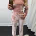 Charming Bateau Neck Long Sleeves Lace-up Pink Velvet One-piece Skinny Jumpsuits