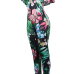 Charming Bateau Neck Short Sleeves Floral Print Qmilch One-piece Skinny Jumpsuits