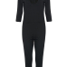 Charming V Neck Half Sleeves Hollow-out Black Qmilch One-piece Jumpsuits