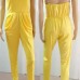 Cheap Sexy V-neck Strapless Yellow Polyester Jumpsuits