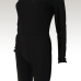 Contracted Style Round Neck Long Sleeves Black Spandex One-piece Skinny Jumpsuits