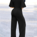 Euramerican Hollow-out Black Polyester One-piece Jumpsuits