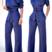 Euramerican Navy Blue Knitting One-piece Jumpsuits