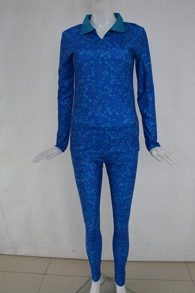 Fashion Casual Print Blue Polyester Skinny Jumpsuits Two-pieces Set