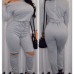 Fashion Long Sleeves Broken Holes Grey Polyester One-piece Jumpsuit