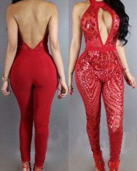 Healthy Fabric Solid Skinny Jumpsuits