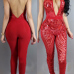 Healthy Fabric Solid Skinny Jumpsuits