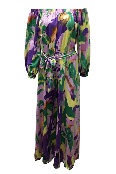 Polyester Print Loose Jumpsuits