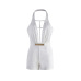 Sexy Deep V Neck Sleeveless Backless  White Healthy Fabric One-piece Jumpsuits