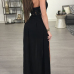 Sexy See-Through Backless Black Chiffon One-piece Jumpsuits