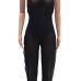 Sexy Sleeveless See-Through Black Gauze One-piece Skinny Jumpsuits