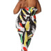 Sexy Strapless Sleeveless Multi-colored Print Polyester One-piece Regular Jumpsuit