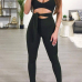 Sexy V Neck Hollow-out Black Polyester One-piece Jumpsuits