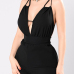 Sexy V Neck Spaghetti Strap Sleeveless Backless Black Knitting One-piece Skinny Jumpsuits