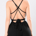 Sexy V Neck Spaghetti Strap Sleeveless Backless Black Knitting One-piece Skinny Jumpsuits