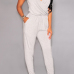 Sexy V Neck Tank Sleeveless Solid Grey Polyester One-piece Regular Jumpsuit