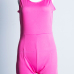 Simple O Neck Spaghetti Strap Sleeveless Rose spandex One-piece Jumpsuits