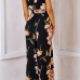 Spandex Floral Regular Jumpsuits(Non Positioning Printing)(With Belt)