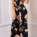 Spandex Floral Regular Jumpsuits(Non Positioning Printing)(With Belt)