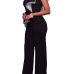 Stylish Asymmetrical Black Cotton One-piece Jumpsuits