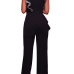 Stylish Asymmetrical Black Cotton One-piece Jumpsuits