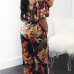 Stylish Dew Shoulder Floral Print Qmilch One-piece Jumpsuits