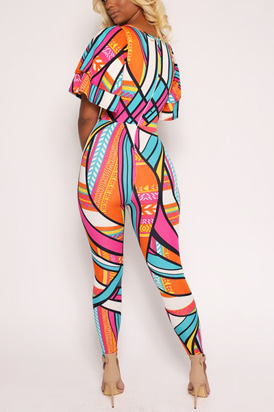 Stylish Digital Printing Qmilch One-piece Skinny Jumpsuits