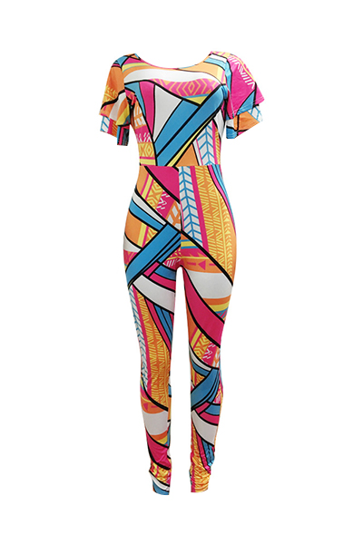 Stylish Digital Printing Qmilch One-piece Skinny Jumpsuits